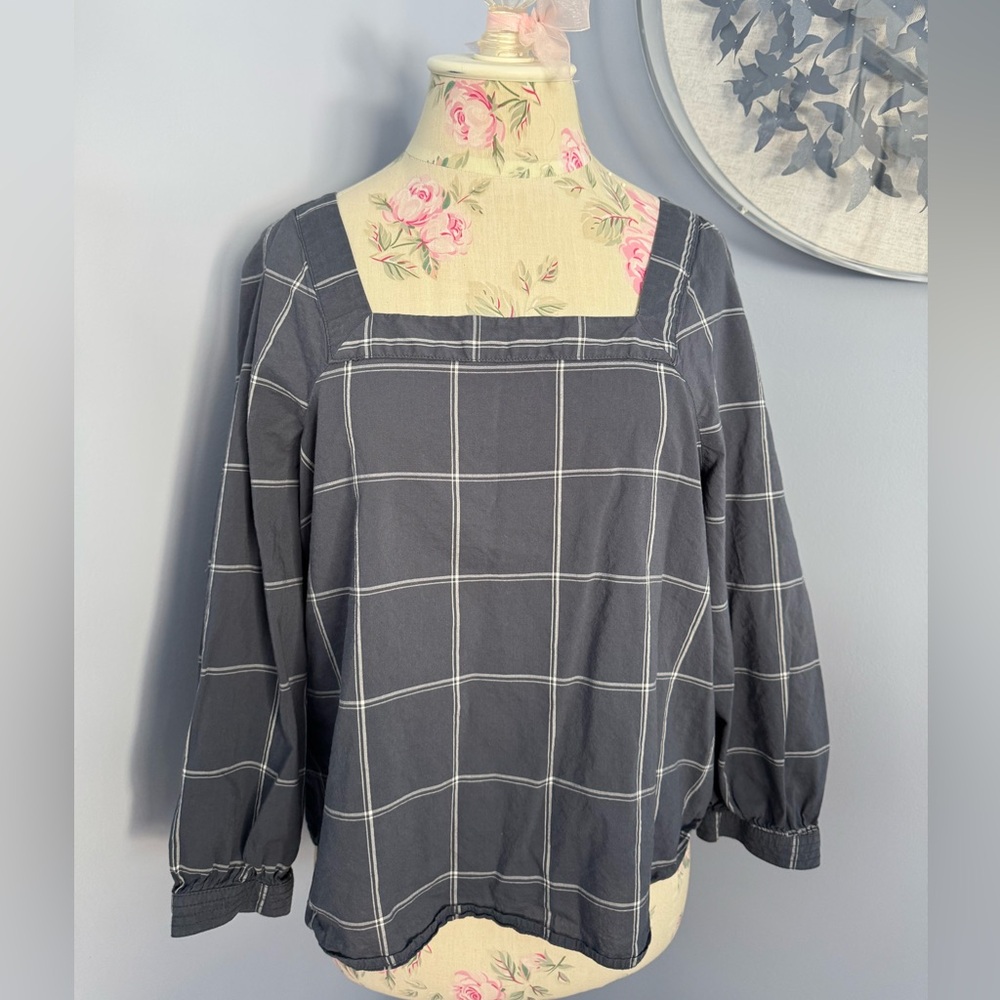 a.n.a Charcoal Checkered Blouse - Picture 1 of 6